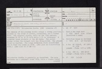 Dalquharran Castle, NS20SE 9, Ordnance Survey index card, page number 1, Recto