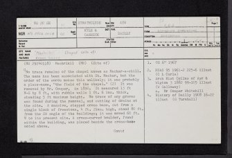 Machrikil, NS20SE 11, Ordnance Survey index card, page number 1, Recto