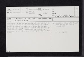 Captain's Bridge, Drummochreen, NS20SE 19, Ordnance Survey index card, page number 1, Recto