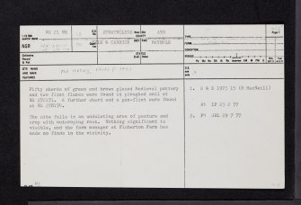 Fisherton, NS21NE 13, Ordnance Survey index card, page number 1, Recto