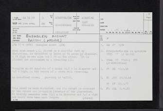 Bushglen Mount, NS24NW 3, Ordnance Survey index card, page number 1, Recto