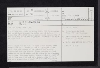 Knockjargon, NS24NW 21, Ordnance Survey index card, page number 1, Recto
