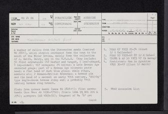 Stevenston Sands, NS24SE 20, Ordnance Survey index card, page number 1, Recto