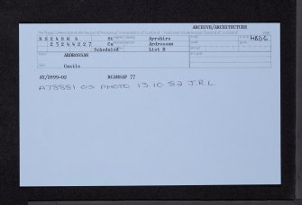 Ardrossan Castle, NS24SW 4, Ordnance Survey index card, Recto