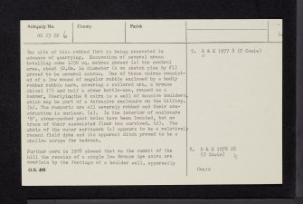Carwinning Hill, NS25SE 6, Ordnance Survey index card, page number 3, Recto