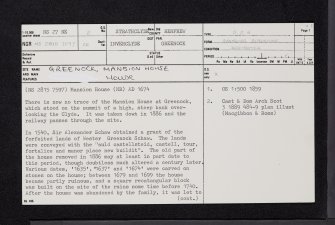 Greenock, Mansion House, NS27NE 2, Ordnance Survey index card, page number 1, Recto