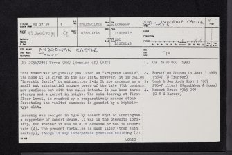 Ardgowan Castle, NS27SW 1, Ordnance Survey index card, page number 1, Recto
