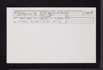 Faslane, St. Michael's Chapel, NS28NW 1, Ordnance Survey index card, Recto