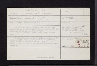 Rosneath, Clachan House, NS28SE 1, Ordnance Survey index card, page number 1, Recto