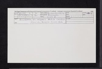 Rosneath, St. Modan's Parish Church, NS28SE 3, Ordnance Survey index card, Recto