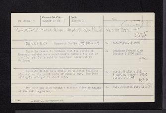 Rosneath Castle, NS28SE 11, Ordnance Survey index card, Recto