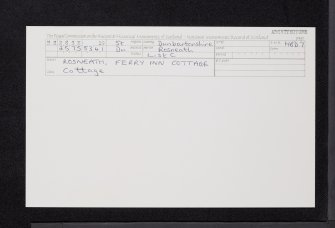 Rosneath, Ferry Inn Cottage, NS28SE 19, Ordnance Survey index card, Recto