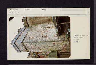 Cloncaird Castle, NS30NE 1, Ordnance Survey index card, page number 1, Recto