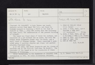 Dalduff, NS30NW 12, Ordnance Survey index card, page number 1, Recto
