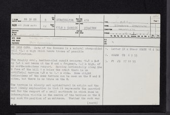 Mote Of The Doonans, NS30SE 8, Ordnance Survey index card, page number 1, Recto