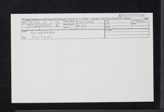 Kilkerran House, Ice-House, NS30SW 11, Ordnance Survey index card, Recto