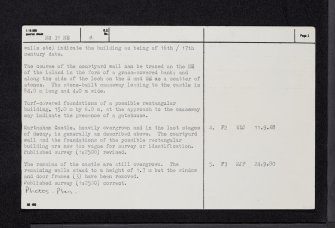 'Martnaham Castle', NS31NE 4, Ordnance Survey index card, page number 2, Verso