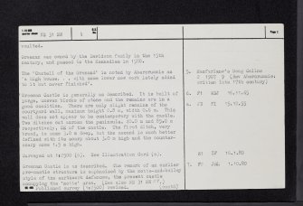 Greenan Castle, NS31NW 1, Ordnance Survey index card, page number 2, Recto