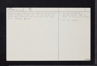 Greenan Castle, NS31NW 1, Ordnance Survey index card, Recto
