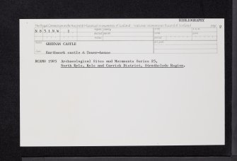 Greenan Castle, NS31NW 1, Ordnance Survey index card, page number 2, Recto