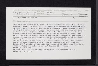 Ayr, Alloway, Cairn Crescent, NS31NW 6, Ordnance Survey index card, Recto