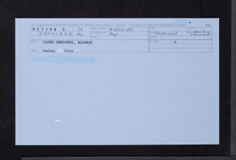 Ayr, Alloway, Cairn Crescent, NS31NW 6, Ordnance Survey index card, Recto