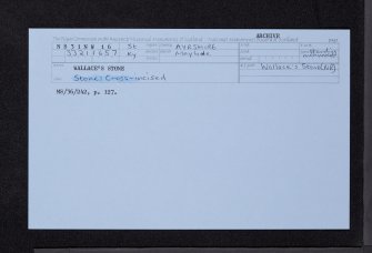 Wallace's Stone, NS31NW 16, Ordnance Survey index card, Recto