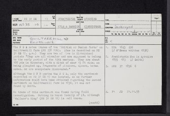 Guiltreehill, NS31SE 13, Ordnance Survey index card, page number 1, Recto