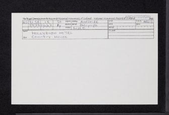 Hollybush House Hotel, NS31SE 15, Ordnance Survey index card, Recto