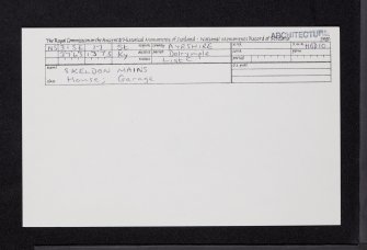 Skeldon House, NS31SE 17, Ordnance Survey index card, Recto