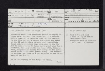 Cassillis House, NS31SW 4, Ordnance Survey index card, page number 1, Recto