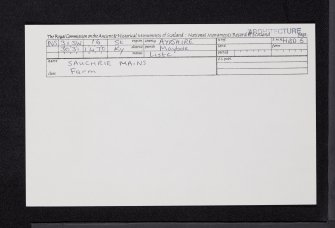 Sauchrie Mains, NS31SW 16, Ordnance Survey index card, Recto