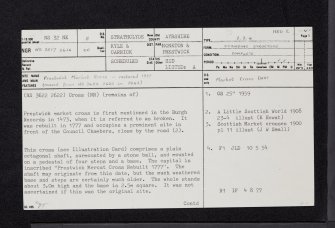 Prestwick, Market Cross, NS32NE 5, Ordnance Survey index card, page number 1, Recto