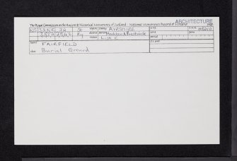 Fairfield, Burial-Ground, NS32NE 32, Ordnance Survey index card, Recto
