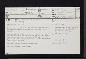 Ayr, Cromwell's Fort, NS32SW 15.3, Ordnance Survey index card, page number 1, Recto