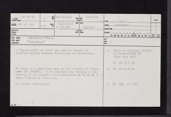 Thorntoun, NS33NE 7, Ordnance Survey index card, page number 1, Recto