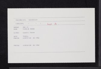 Fairlie House, NS33NE 15, Ordnance Survey index card, Recto