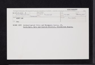 Kemp Law, NS33SE 3, Ordnance Survey index card, Recto