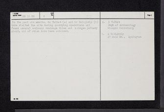Hallyards, NS33SE 4, Ordnance Survey index card, page number 2, Verso