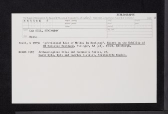 Law Hill, Symington, NS33SE 8, Ordnance Survey index card, page number 2, Recto