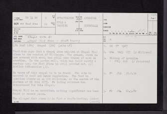 Hillhouse, NS33SW 3, Ordnance Survey index card, page number 1, Recto