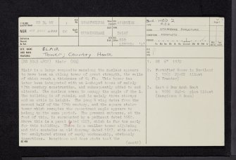 Blair, NS34NW 1, Ordnance Survey index card, page number 1, Recto