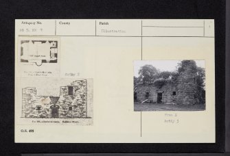 Clonbeith Castle, NS34NW 9, Ordnance Survey index card, page number 1, Recto