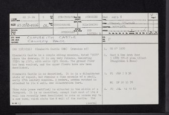 Clonbeith Castle, NS34NW 9, Ordnance Survey index card, page number 1, Recto