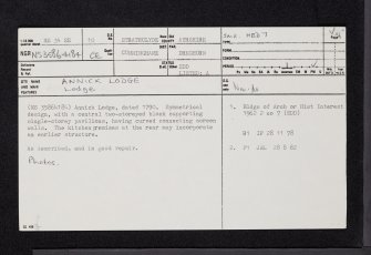 Irvine, Annick Lodge, NS34SE 10, Ordnance Survey index card, page number 1, Recto