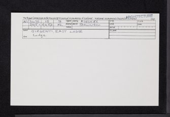 Girgenti, East Lodge, NS34SE 15, Ordnance Survey index card, Recto