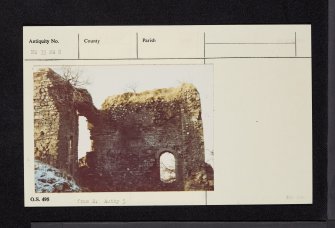 Glengarnock Castle, NS35NW 8, Ordnance Survey index card, Recto