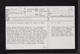 Castle Semple, Collegiate Church, NS36SE 10, Ordnance Survey index card, page number 1, Recto