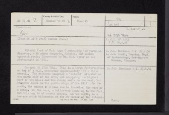 Carman, NS37NE 2, Ordnance Survey index card, page number 1, Recto