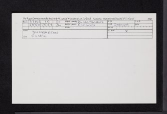 Dumbarton, NS37NE 10, Ordnance Survey index card, Recto